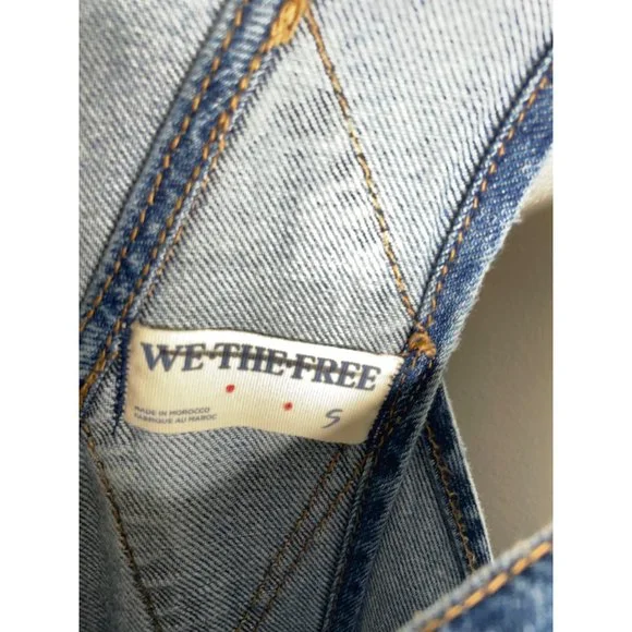 Free People We The Free Ziggy Denim Overalls Blue Denim Size S NEW - Picture 8 of 8